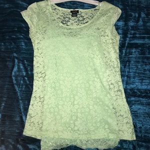 Green floral t-shirt with matching tank